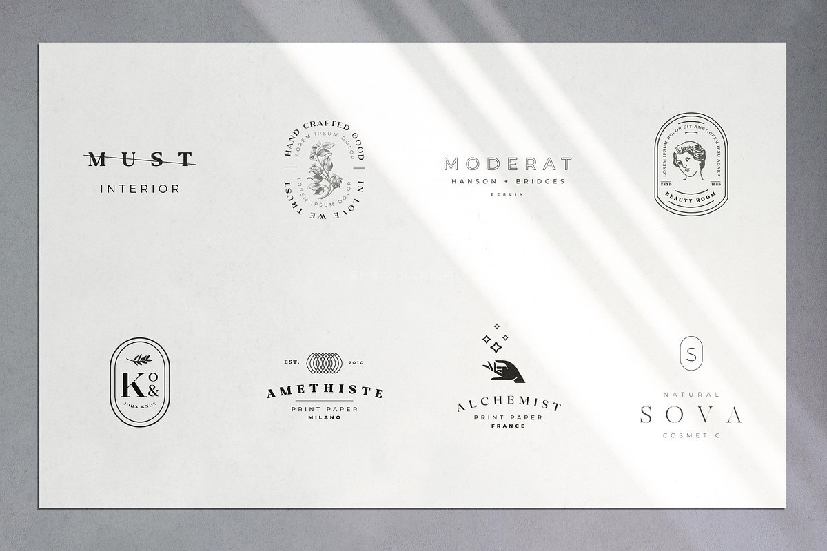 40个极简几何LOGO标志矢量模板 PSD A格式